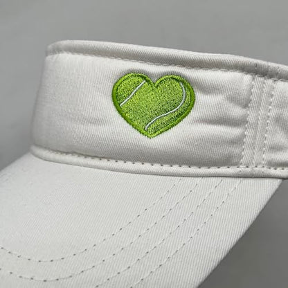 Embroidered Pickleball Visor Men Women,Gifts for Pickleball Lovers - color: White, style: Tennis Heart