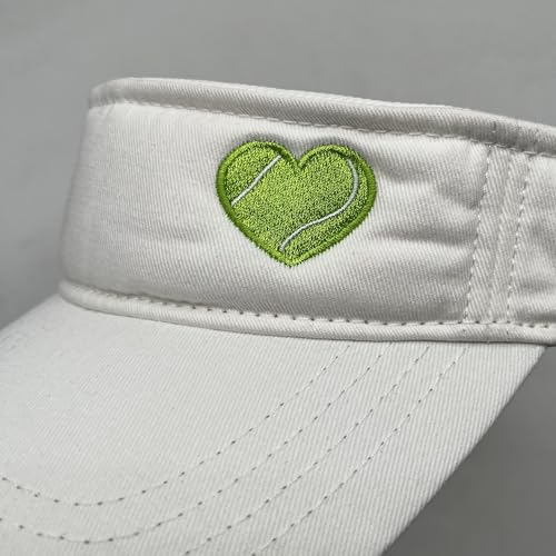 Embroidered Pickleball Visor Men Women,Gifts for Pickleball Lovers - color: White, style: Tennis Heart