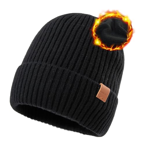 TOP-EX 100% Australian Merino Beanie, S/M-XL/XXL, Polartec Fleece Lined - color: Te94586_black, size: Medium-Large