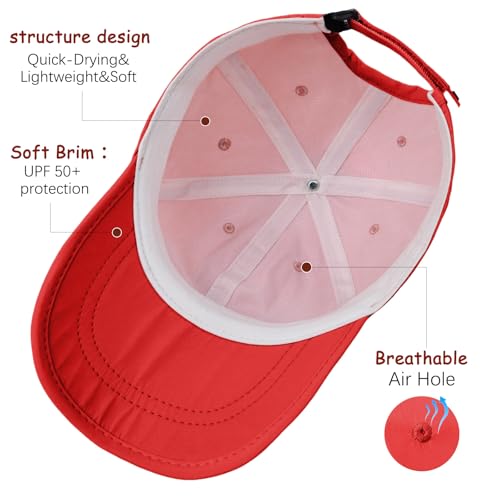 ZOORON Soft Brim Baseball Cap Low Profile Unstructured Dad Hat, Adjustable Washer Friendly Sport Hats for Golf Running - color: 1pack-upgraded-red