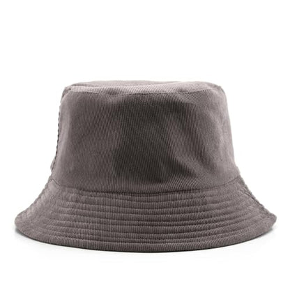Reversible Double-Side-Wear Solid Color Bucket Hat Packable Sun Hat Fishing Cap for Women Men Outdoor Beach Travel - color: Grey