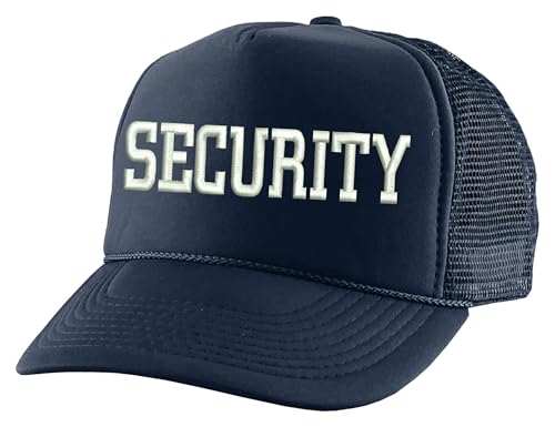ALLNTRENDS Security Embroidered Trucker Mesh Cap - color: Navy Blue