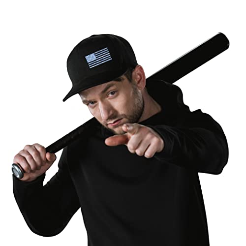 Horror Grim Reaper Scythe Hats Flat Bill Snap Back Hats for Men Flat Brim Black Baseball Cap Devil Skull Finger Snapback - color: Camouflage Usa Flag