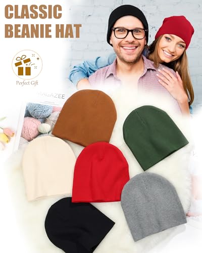 100% Cotton Beanie Hat Cuffless Beanies Warm Knit Winter Skull Cap - color: 1pcs-black