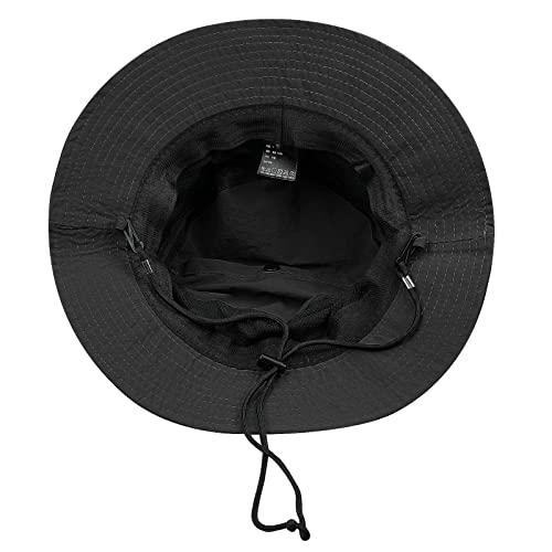 Croogo Sun Hats for Women UV Protection Summer Bucket Hat Waterproof Packable Fishing Hats Wide Brim Hiking Hat Gardening Hat - color: Afh02-black