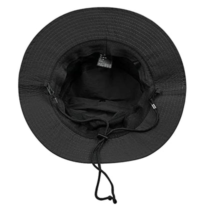 Croogo Sun Hats for Women UV Protection Summer Bucket Hat Waterproof Packable Fishing Hats Wide Brim Hiking Hat Gardening Hat - color: Afh02-black