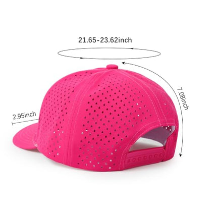 HH HOFNEN Quick Dry Baseball Cap Snapback Golf Trucker Hat for Men Women - color: Hotpink