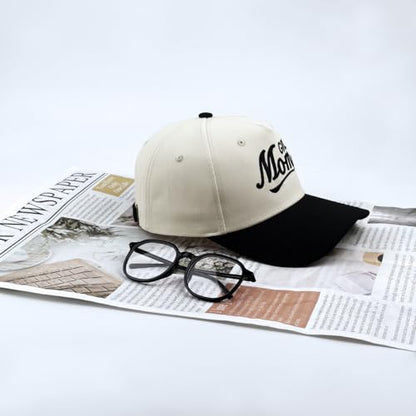 Embroidered Baseball Cap, Cotton Dad Hat, Fun & Heartfelt Stitching, Adjustable Casual Outdoor Hat for Men Women - color: Girl Mom - Black/Beige