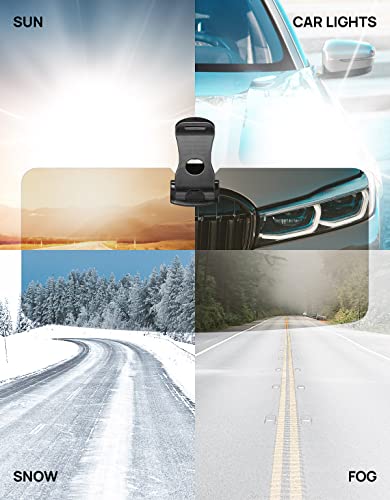 JOYTUTUS Sun Visor for Pickup Truck, Polarized Sun Visor Extender for Truck, Universal UV400 Car Visor Extension Anti-Glare Easy to Install, Protect from Glare/UV Ray/Stray Light - size: Large 17"*8"
