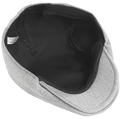 2 Pack Newsboy Cap for Men Women Flat Cap Beret Ivy Cabbie Hat - color: Black + Light Gray
