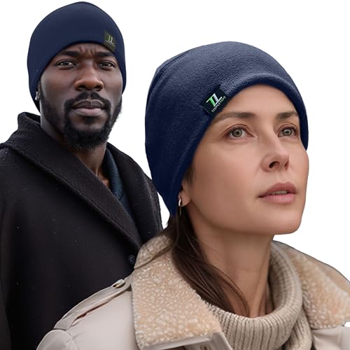 Temple Tape Tactical Fleece Watch Cap Beanie – Skull Cap Fleece Hat - Mens & Women - color: Navy, size: One Size