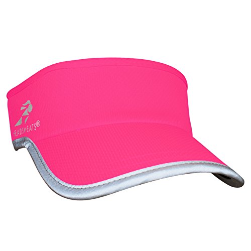 Headsweats Unisex Adult Lightweight Performance Running Reflective Visor - color: Neon Pink