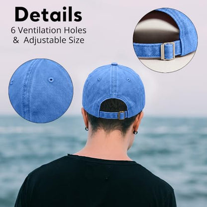 Fishing Adjustable Cotton Baseball Cap, Funny Trucker Hat Gift for Men Women Grandpa Dad Fishing Lover Fisherman - color: Blue