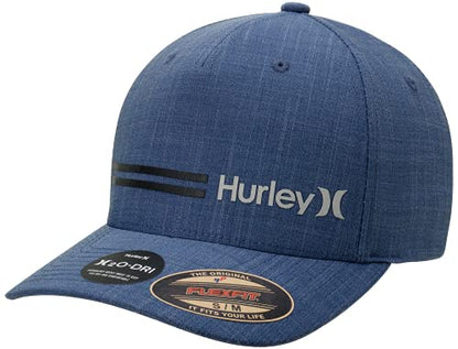 Hurley Mens Breathable Stretch Quick-Dry Fitted Curved Bill Baseball Cap - color: Blue, size: Large-X-Large