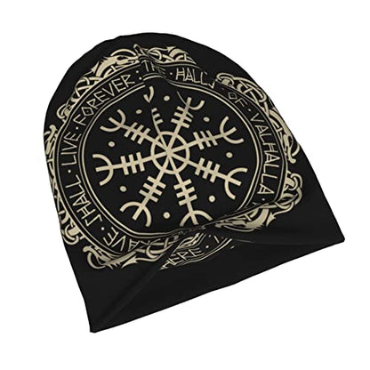 Men Vikings Beanie Caps,Norse Rune Skull Cap Knit Hat Slouchy Cap Autumn Summer Casual Beanies Hat - color: Norse Runes Printed