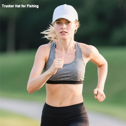 Quick Dry Trucker Hat for Men & Women Workouts Hats - color: White