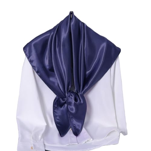 British US Military Berets with 35" Square Silk Like Head Scarf, Army Beret French Beret for Men and Women - color: Navy Blue, size: X-Large