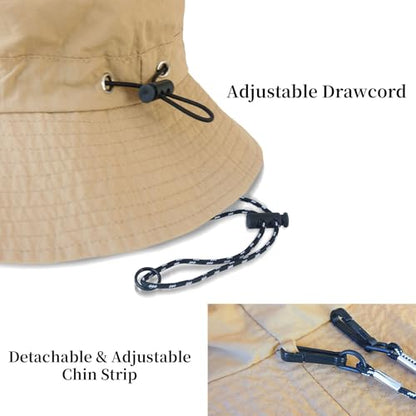 NPJY Packable Sun Bucket Hat for Women Outdoor Waterproof Rain Hat - color: White (Packable)