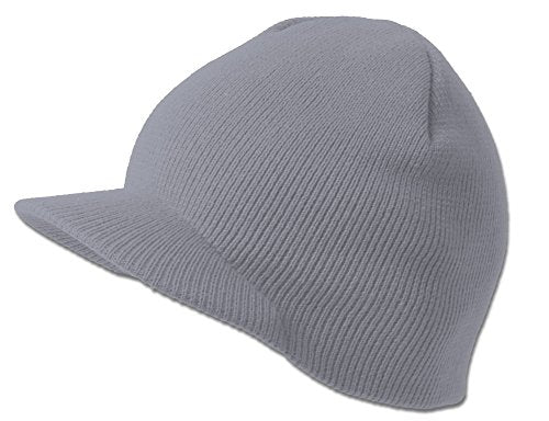 TOP HEADWEAR Solid Cuffless Beanie Visor - color: Heather Grey