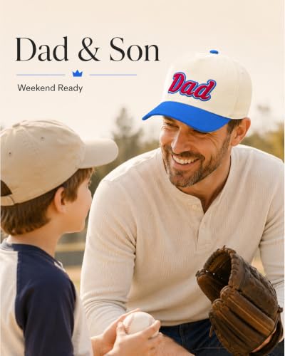 Waldeal Dad Hats for Men, 3D Embroidered Two Tone Dad Baseball Cap - color: Blue