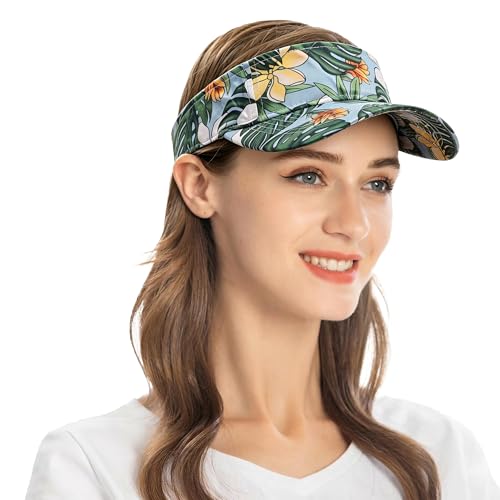 ZLYC Print Sports Sun Visors for Women Girls - color: Palm Tree