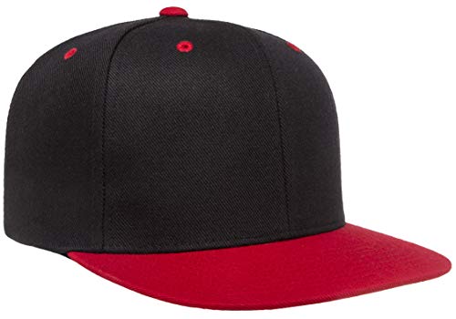 Flexfit Unisex Adult Yp Classics Premium Snapback Cap – 2-Tone - color: Black/Red