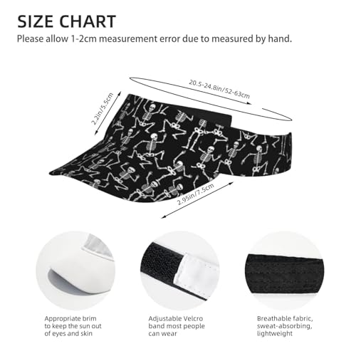 Unisex Adjustable Sports Sun Visor - color: Skeleton Dance