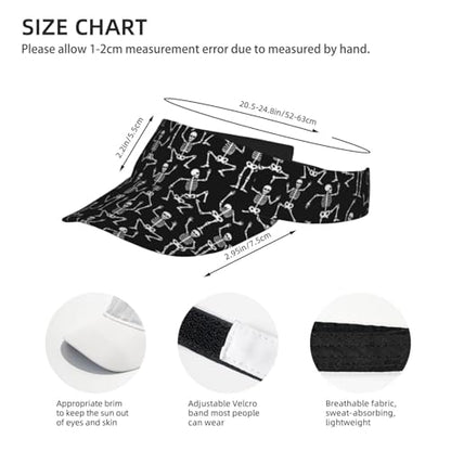 Unisex Adjustable Sports Sun Visor - color: Skeleton Dance