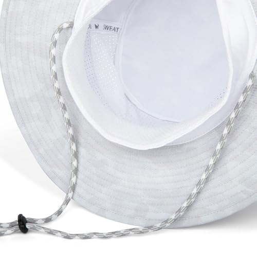 MISSION Cooling Anywhere Boonie Hat - Unisex Wide-Brim Hat for Men & Women - Cools Up to 2 Hours - UPF 50 Sun Protection - color: Etched Camo White