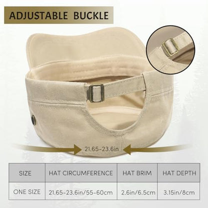 Unisex Classic Cadet Army Hat Flat Top Baseball Cap Military Hats - color: Beige