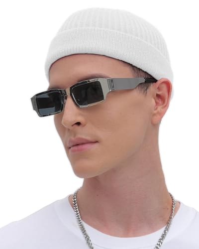 ROYBENS Thin Swag Wool Short Fisherman Beanie for Men Women Knit Winter Hat - color: 1pcs-white