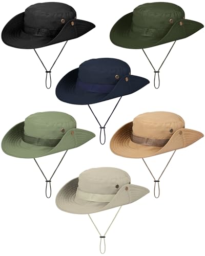 Coume Safari Boonie Hats Bulk Wide Brim Fishing Hats for Men Women Camo Boonie Cap for Safari Military Hiking - color: Dark Color, size: One Size