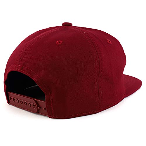 Trendy Apparel Shop Plain Unstructured 5 Panel Flat Bill Snapback Baseball Cap - color: Burgundy