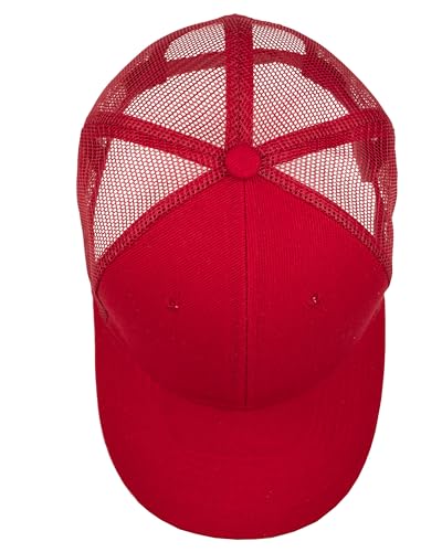 Gelante Mesh Trucker Hat Baseball Cap Structured Front Panel Wholesale LOT 12 Pack - color: Red