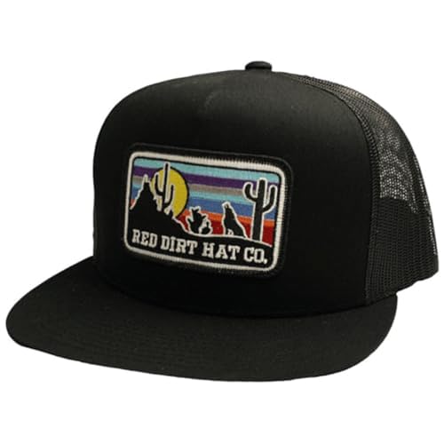 Red Dirt Hat Company Wildlife Hat | 5-Panel Western Adjustable Snapback Cap - color: Coyote - Black