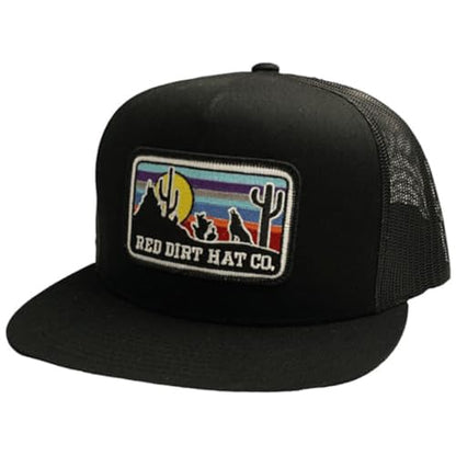 Red Dirt Hat Company Wildlife Hat | 5-Panel Western Adjustable Snapback Cap - color: Coyote - Black