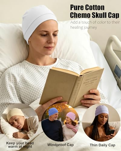 3-Pack 100% Cotton Skull Cap for Men Women Helmet Liner Caps - color: 3pcs-black,white,navy Blue