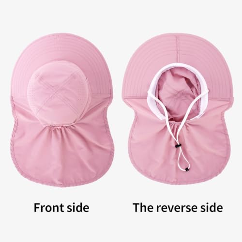 Sun Hats for Men Women with Neck Flap UPF 50+ UV Protection Wide Brim Bucket Hat Safari Hiking Fishing Hats - color: Green