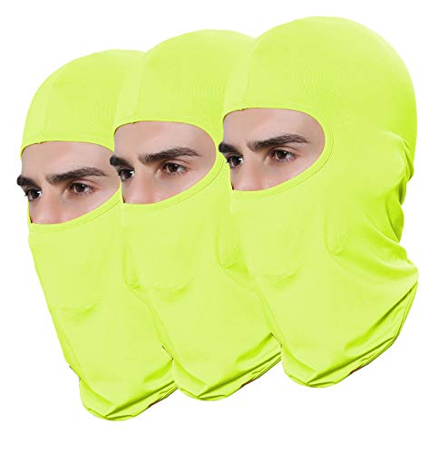 Pack of 3 Ski Mask Bandana Face Hat for Outdoor Airsoft Motorcycle Hood Helmet Balaclavas Headwear - color: Green
