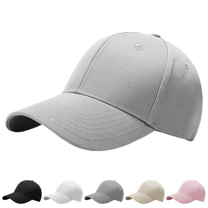 Adjustable Cotton Baseball Cap for Men Women - color: Grey