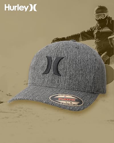 Hurley Men's Caps - One & Only Flexfit Baseball Cap - Fitted Hats for Men (S-XL) - color: Anthracite, size: Small-Medium