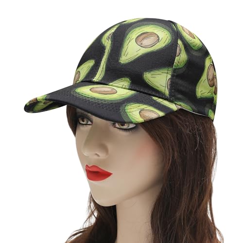 ZLYC Women Fashion Floral Print Baseball Cap Hawaiian Snapback Dad Hat - color: Avocado Black, size: One Size