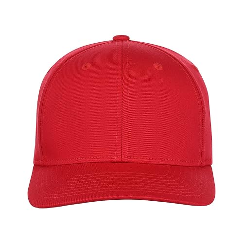 Lids Blank All Star Classic Structured Stretch Fitted Baseball Cap – Curved Bill Hat for Men and Women - color: Red, size: Large-X-Large
