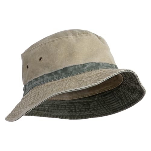 e4Hats.com Big Size Reversible Bucket Hats - color: Khaki Green, size: XX-Large-3X-Large
