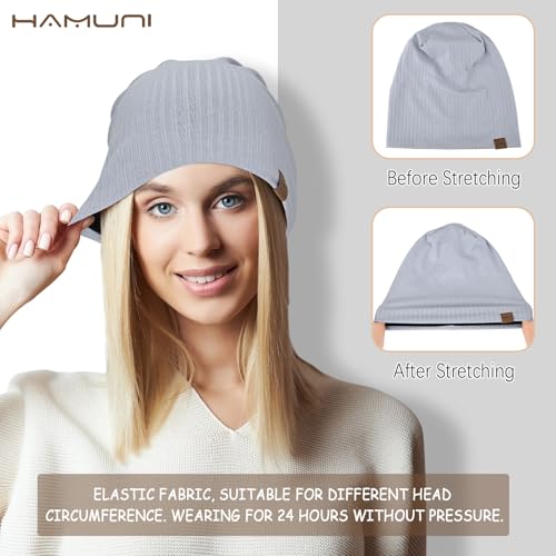 HAMUNI Slouchy Beanie for Men Women Soft Lightweight Chemo Headwear - color: Misty Blue