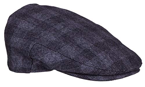 Kenny K Flat Cap Hat for Newsboy Driving Fisherman Golf Ivy Gastby Cabbie FC200 Wool Blend, Lined - color: Charcoal Plaid G, size: Small-Medium