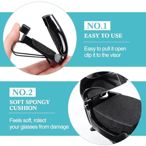 Frienda 5 Pcs Car Sun Visor Clip Sunglasses Holder,Silver - color: Black