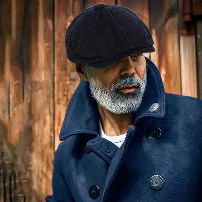 Newsboy Cap for Men Cotton 8 Panel Men's Flat Cap - color: Armygreen+navy, size: One Size