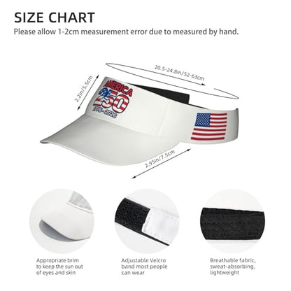 United States 250th Anniversary Hat USA Est 1776 America Patriotic Visor Cap Adjustable Sun Hat for Women Men Sports Beach - color: Black11