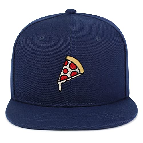 JPAK Pizza Hip-Hop Snapback Hat Embroidered Baseball Cap Foodie - color: 08. Navy
